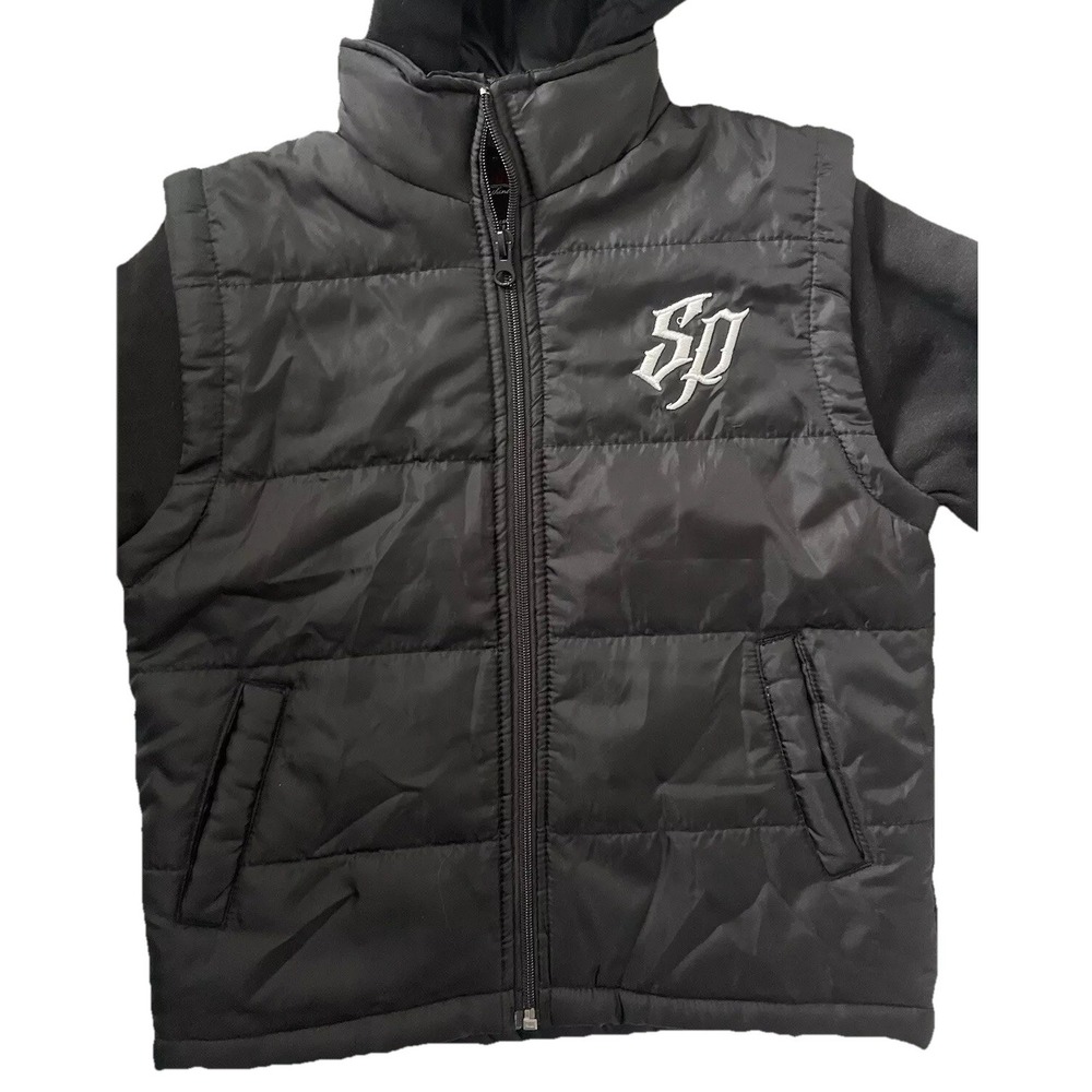 SOUTHPOLE‎ Hooded Black Puffer Full Zip Jacket Youth Size Medium Small (4) •NEW•